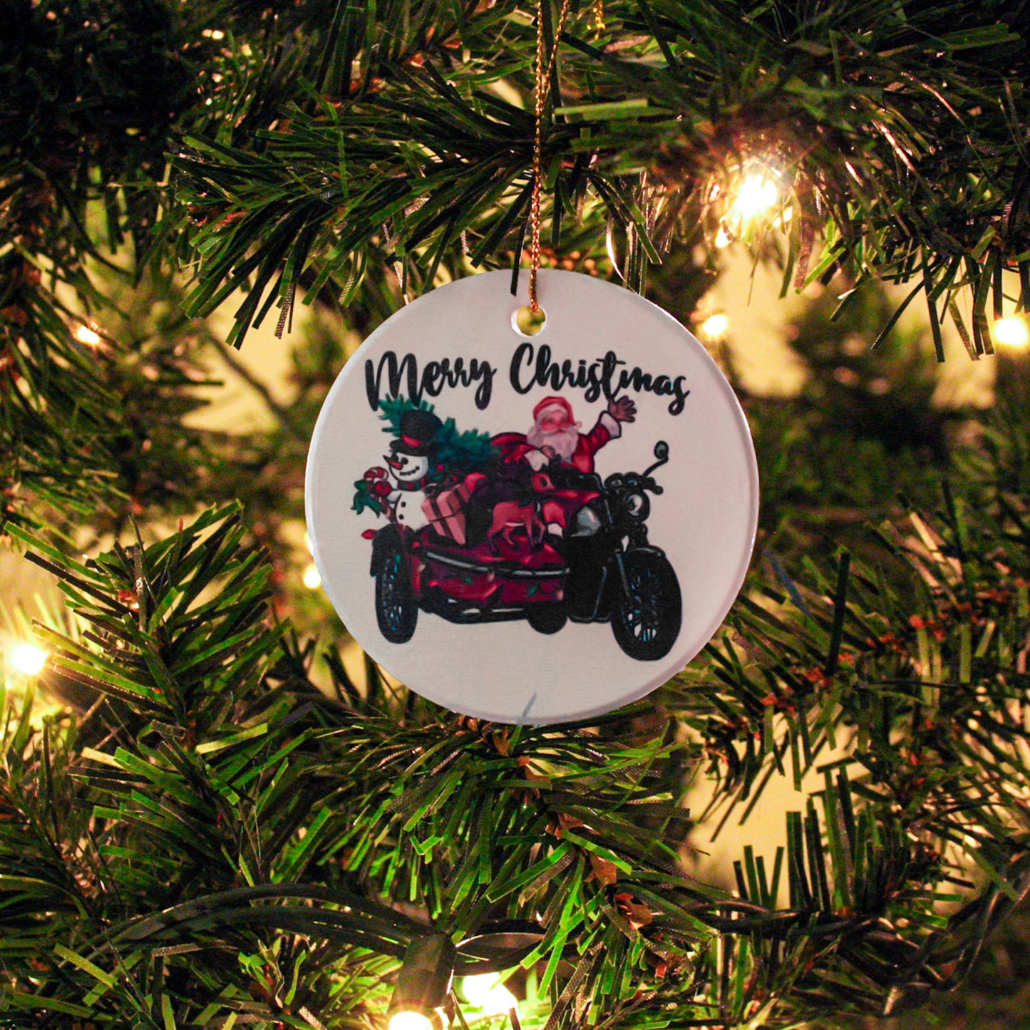 Biker Santa Ornament