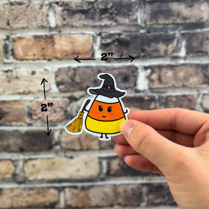 Candy Corn Witch Sticker