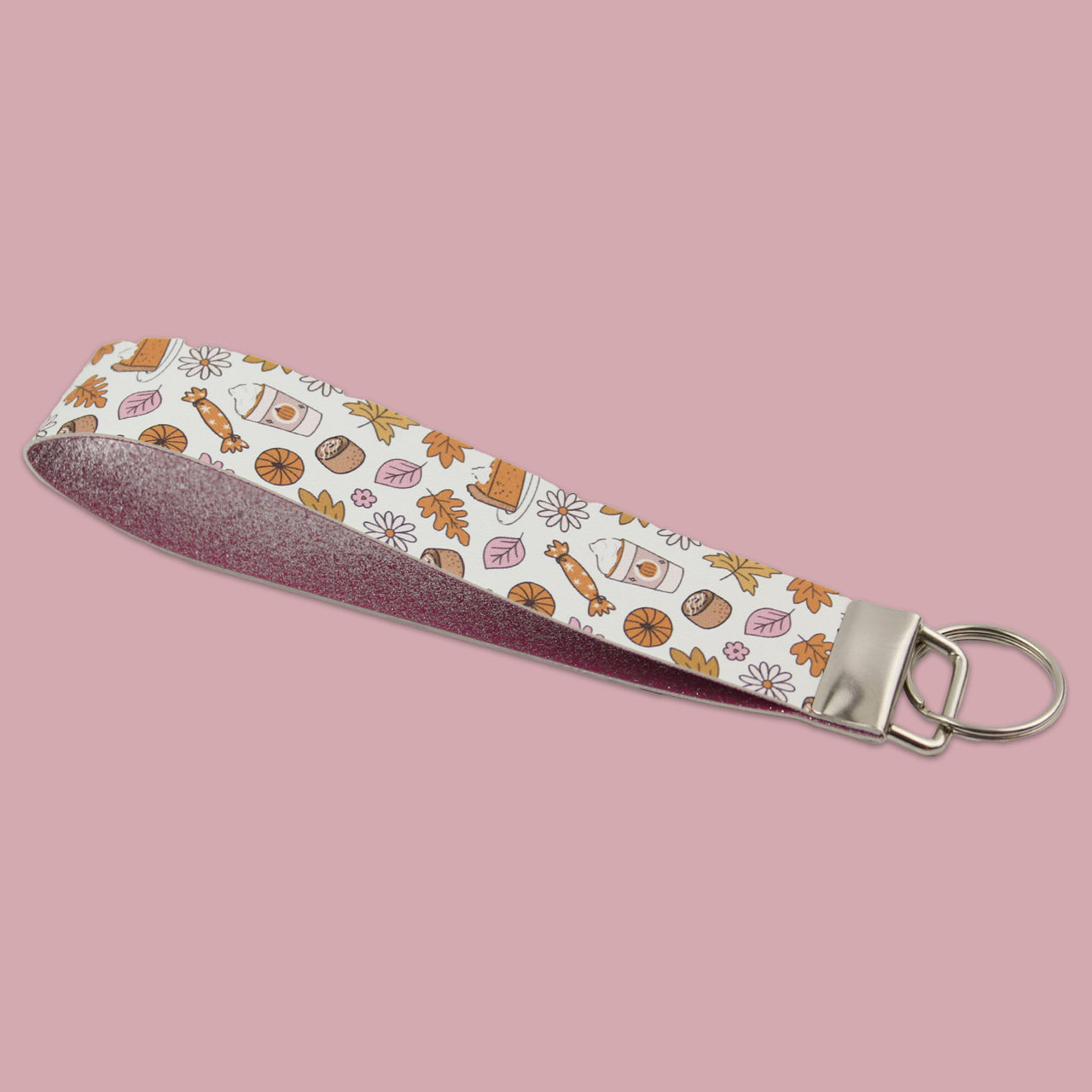 Pumpkin Spice Wristlet Keychain