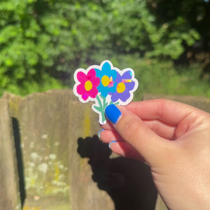 Flower Bouquet Holographic Sticker